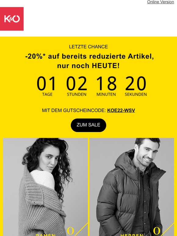 Letzte Chance: -20% nochmals auf SALE