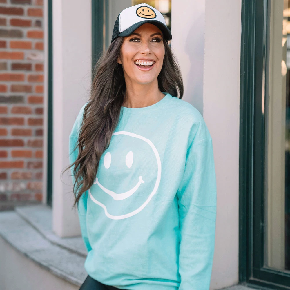 Image of Happy Face Corded Sweatshirt