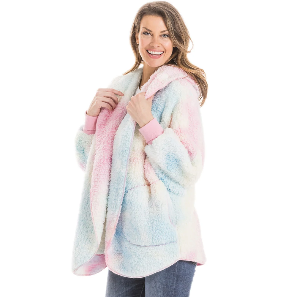 Image of Tie Dye Lightweight BODY WRAP with Hoodie and Pockets