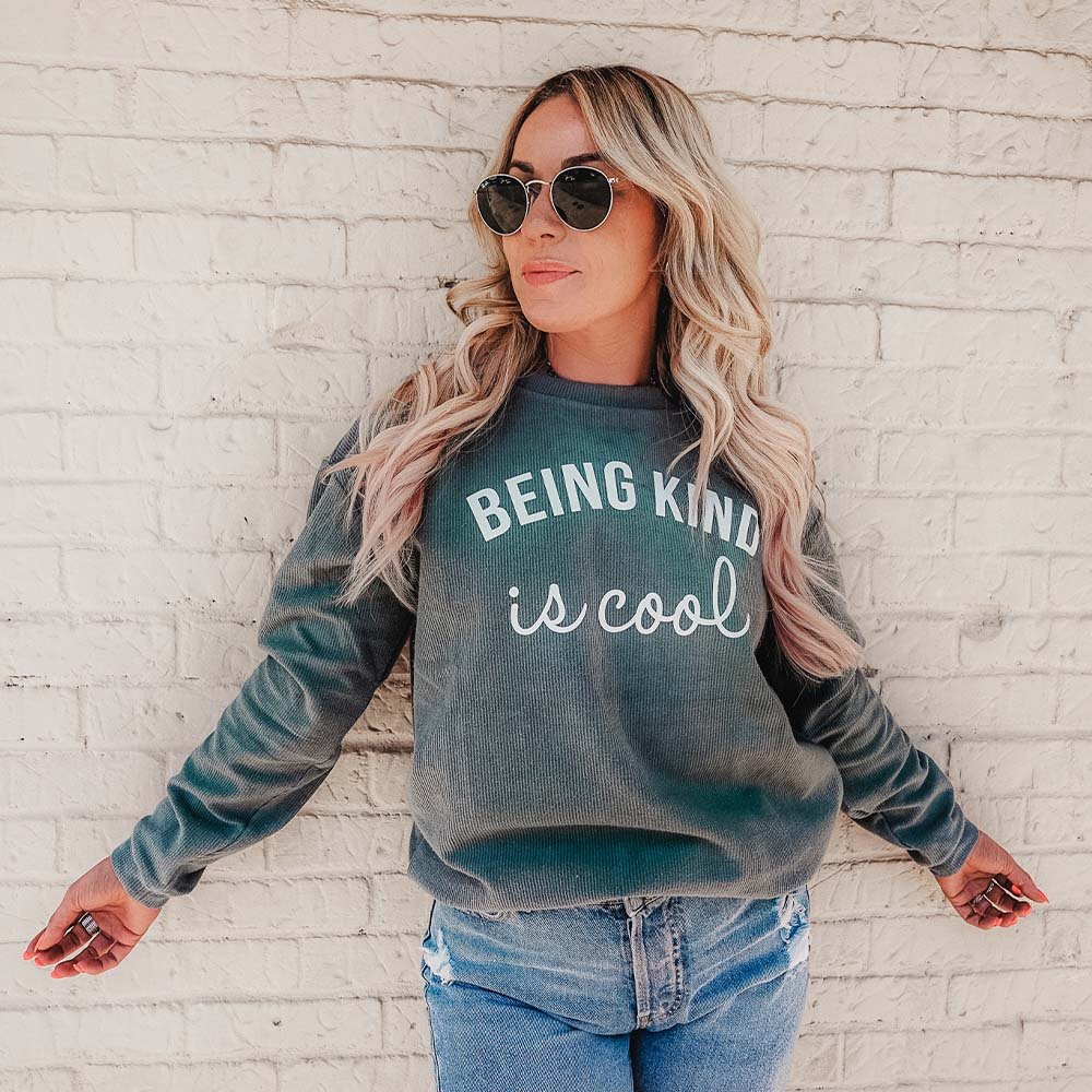 Image of Being Kind is Cool Corded Sweatshirt