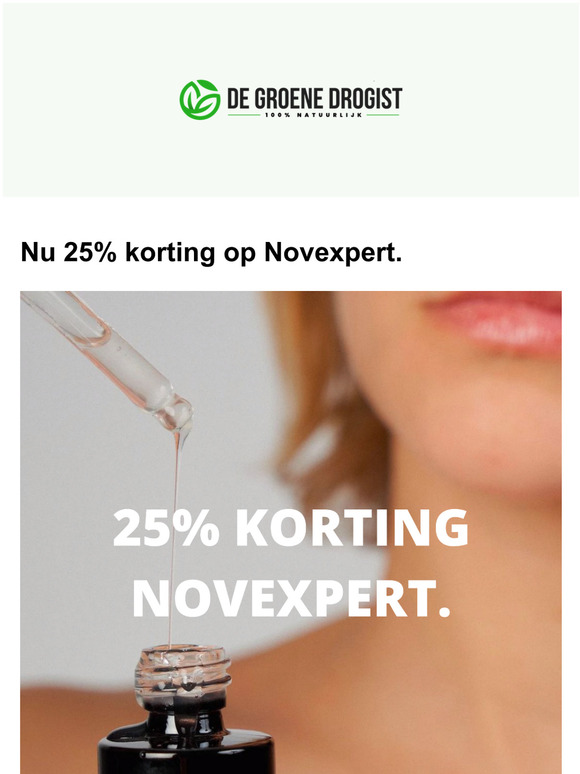 Novexpert 25% korting  op alles maar op=op