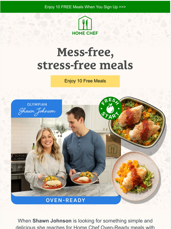 home chef Olympian Shawn Johnson loves dinners that pop in the oven