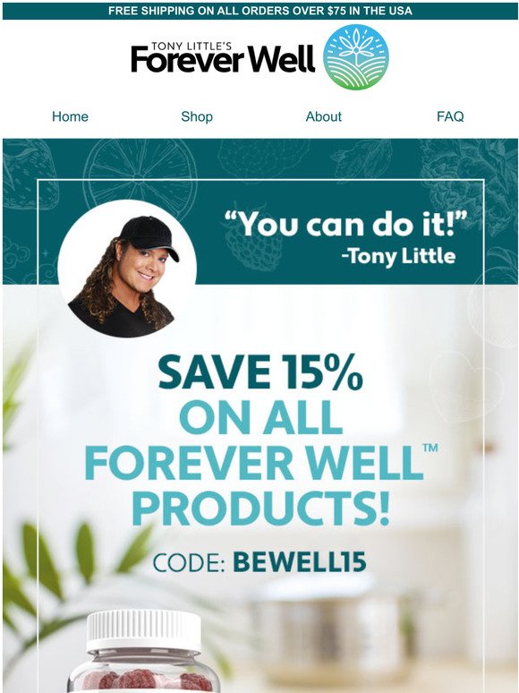 Save 15% On Premium Health and Wellness Products