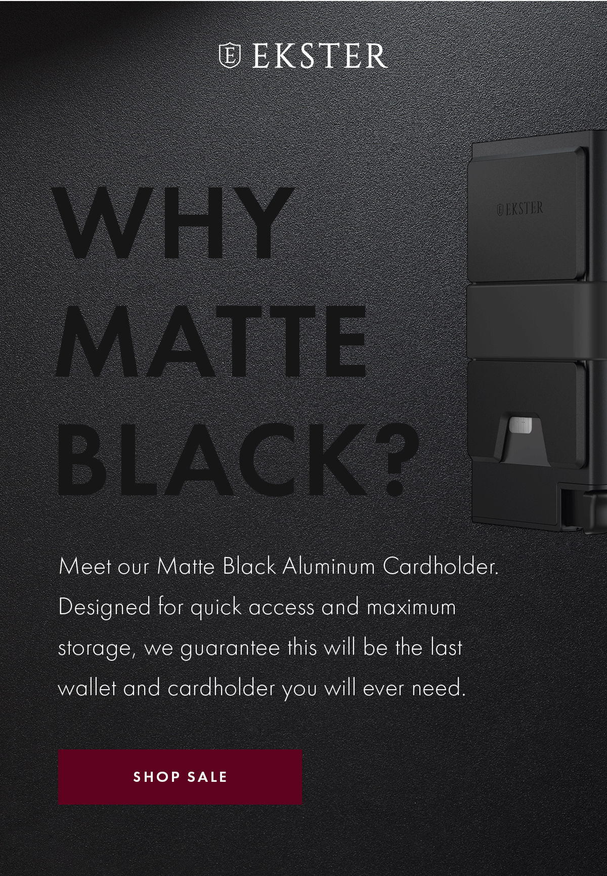 Ekster EU Meet our Matte Black Aluminum Milled