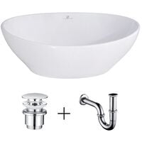 Set Keramik mit Siphon und Ablaufgarnitur