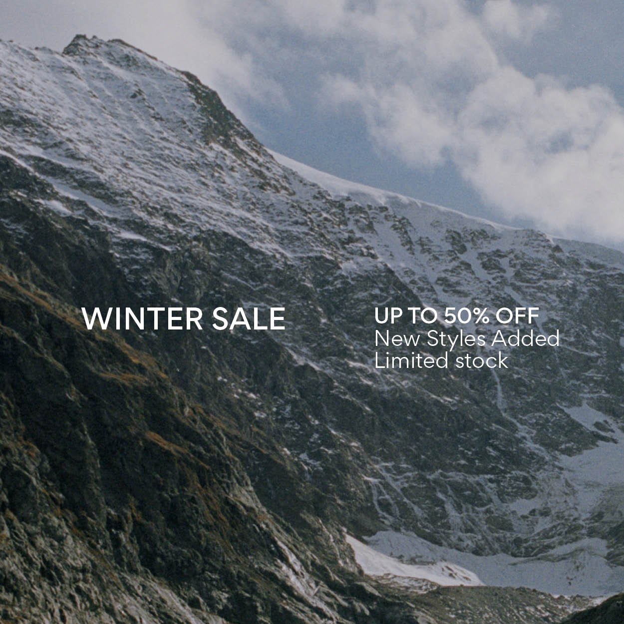 Winter Sale. Up to 50% Off New Styles Added Limited stock.
