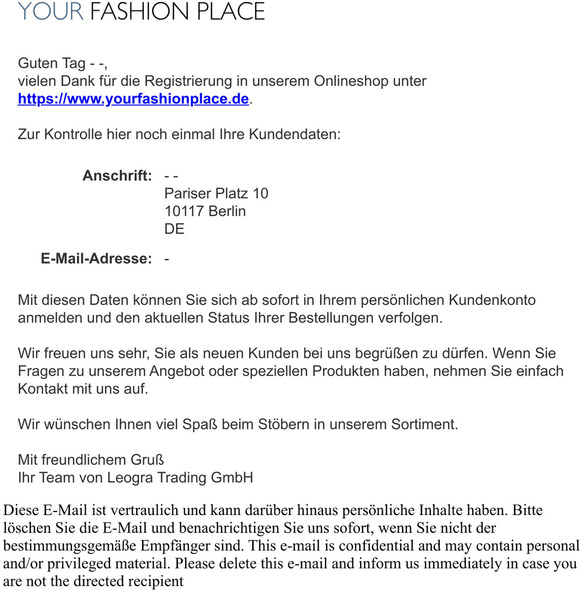 Sie haben Ihr Kundenkonto erfolgreich erstellt