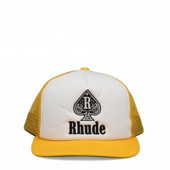 Spade Trucker Hat Yellow/White 