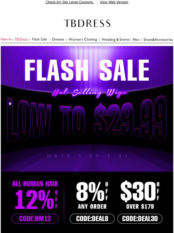 Low To $29.99 | Flash Sale