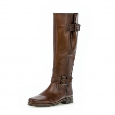 Nevada Leather Knee High Boots in Brown