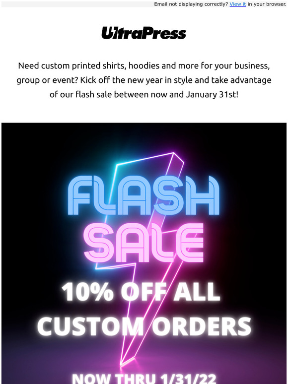 Flash Sale Alert - Discounted Custom T-Shirts and More
