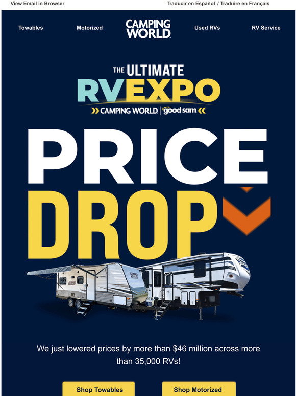 Camping World The Ultimate RV Expo Price Drop Is Here Milled