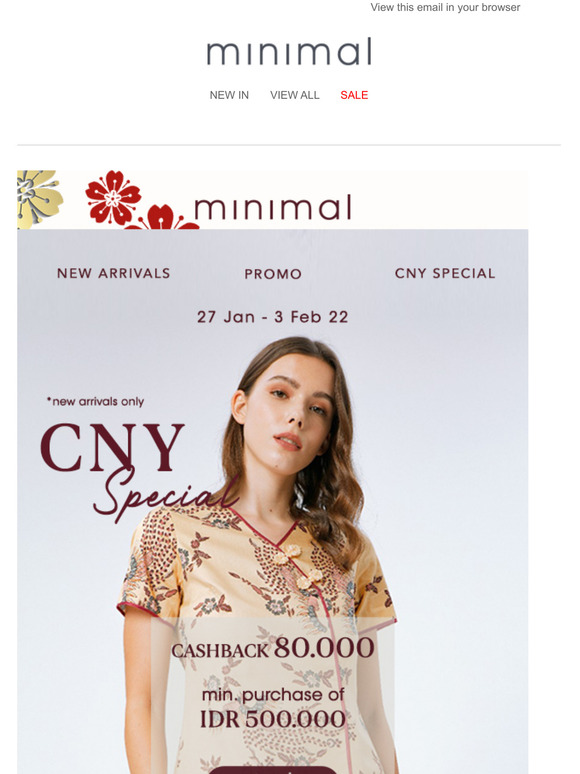 CNY SPECIALS: cashback IDR 80,000 on new arrivals