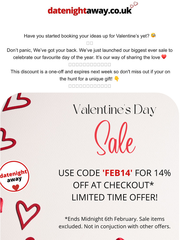 Our Valentine's Day sale is here!