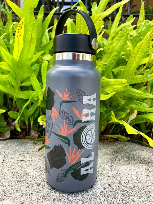 HIC 32oz Aloha Hydro Flask - Black - HIC Online - Hawaiian Island