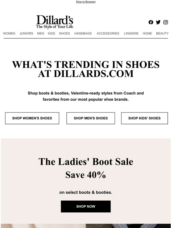 Dillards What's Trending in Shoes at Milled