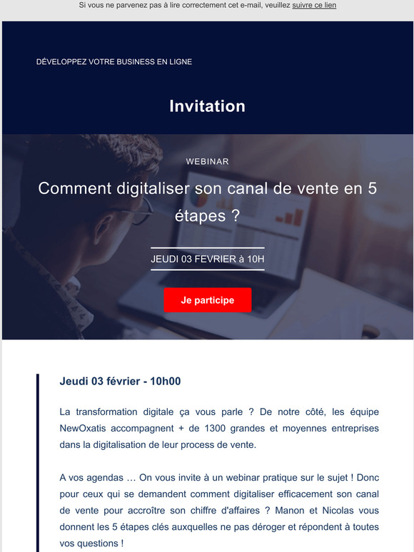 J-7 [Save The Date] - Webinar pratique sur votre transformation digitale