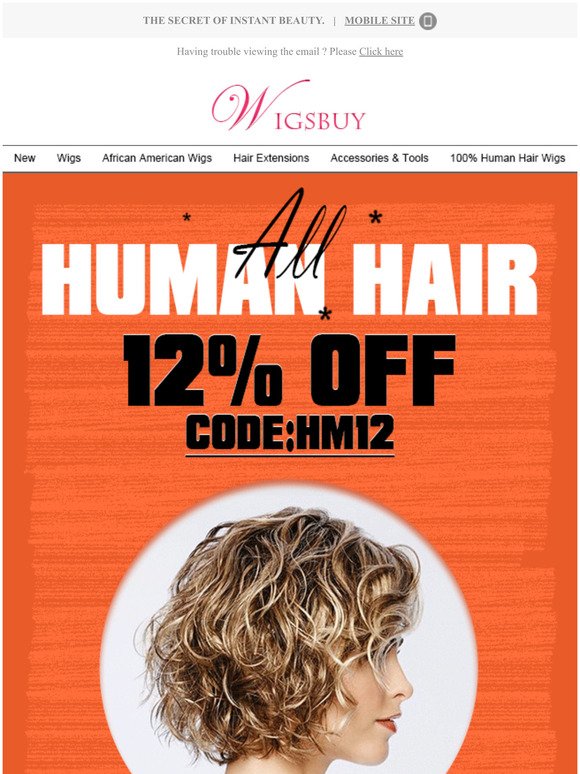 12% Off All Human Hair Wigs | Limited Time Only