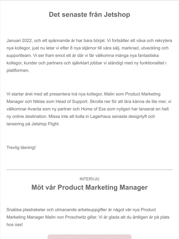 Senaste nytt frn Jetshop!