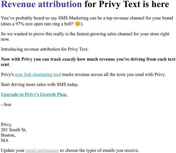 Track $$ with Privys new SMS feature