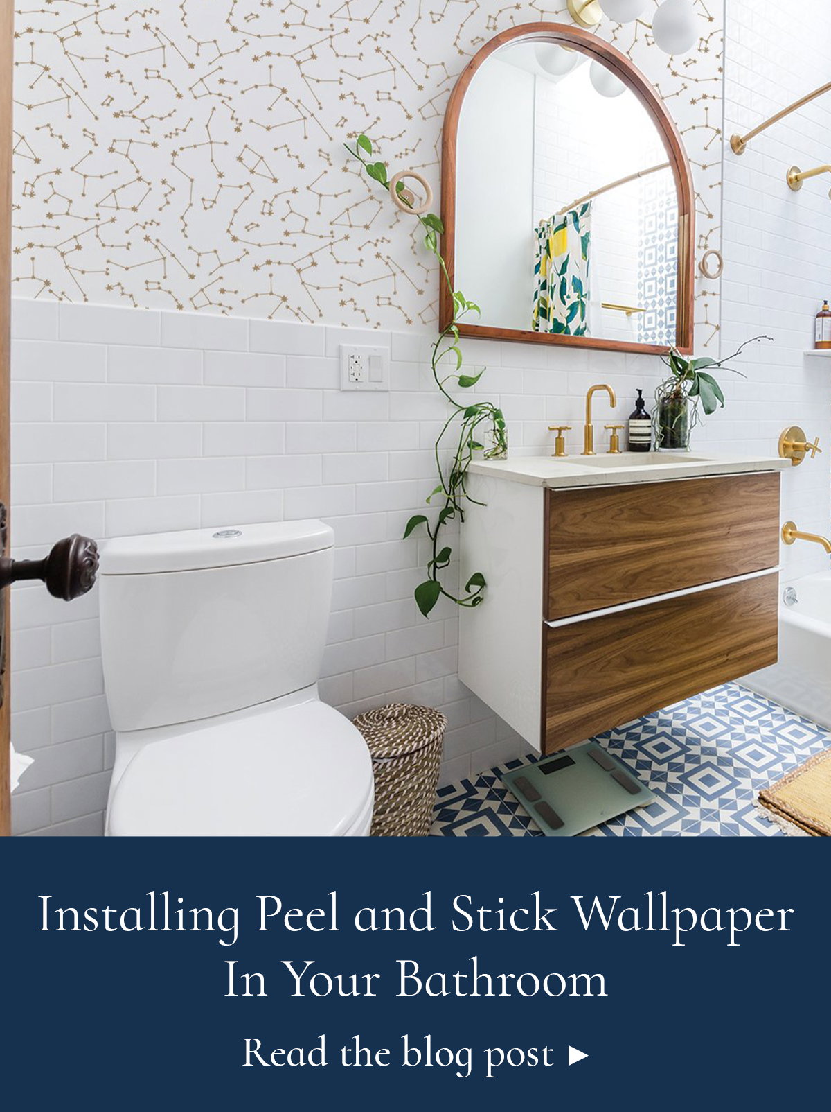 Installing Peel and Stick Wallpaper in Your Bathroom
