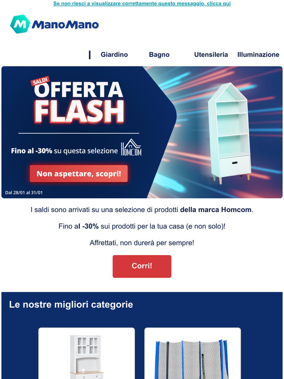 Saldi: OFFERTA FLASH sui prodotti Homcom