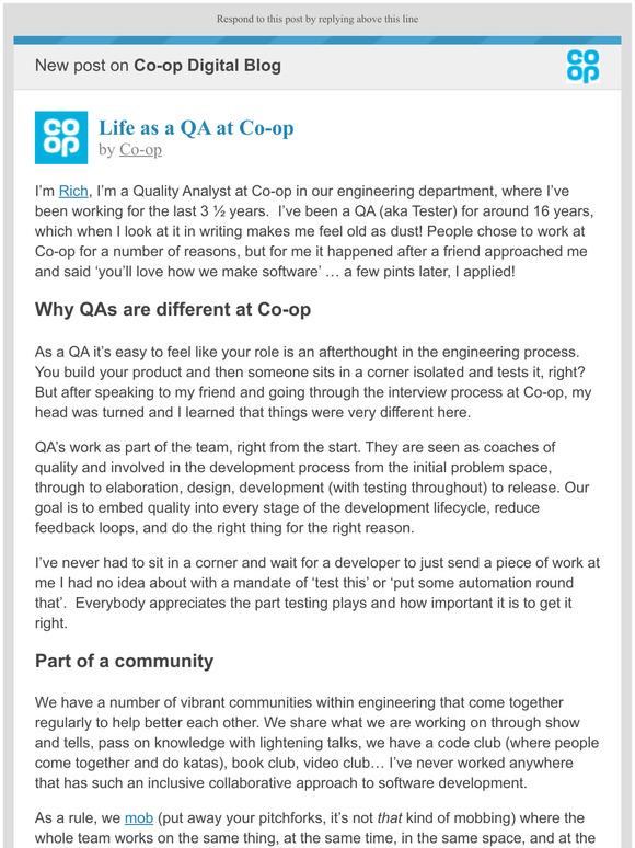 [New post] Life as a QA at Co-op