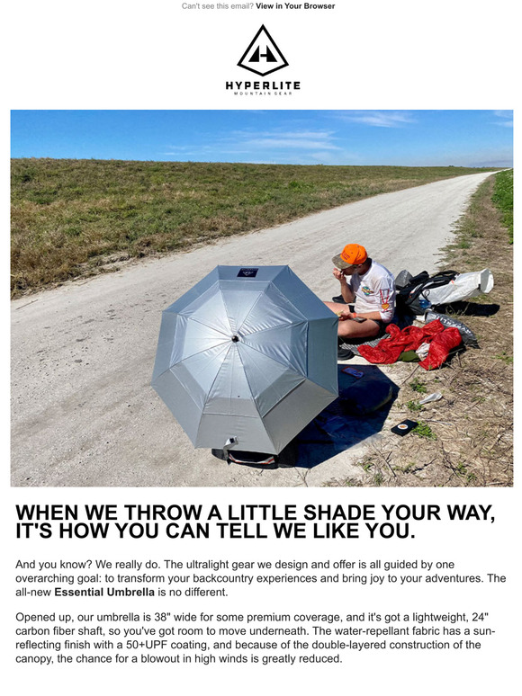 Hyperlite Mountain Gear The AllNew Essential Umbrella Milled