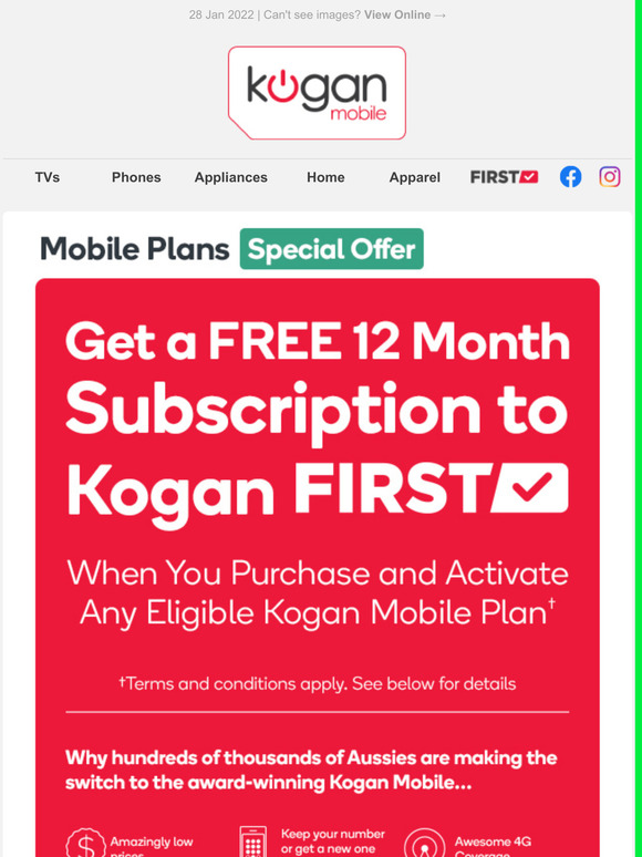 kogan Free Kogan First with Our Hottest Kogan Mobile Plans Milled