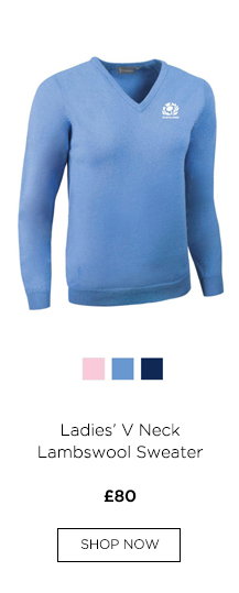 g.SCOTTISH RUGBY NINA Scottish Rugby Ladies V Neck Lambswool Golf Sweater