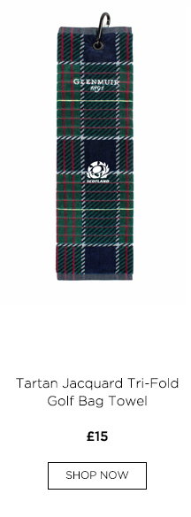 g.SCOTTISH RUGBY TARTAN TOWEL Scottish Rugby Tartan Jacquard Cotton Tri-Fold Golf Bag Towel