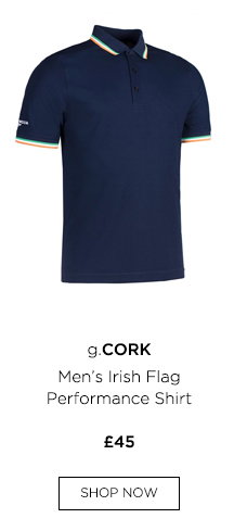 g.CORK Mens Irish Flag Performance Golf Polo Shirt