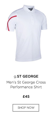g.ST GEORGE Mens St George Cross Performance Golf Polo Shirt