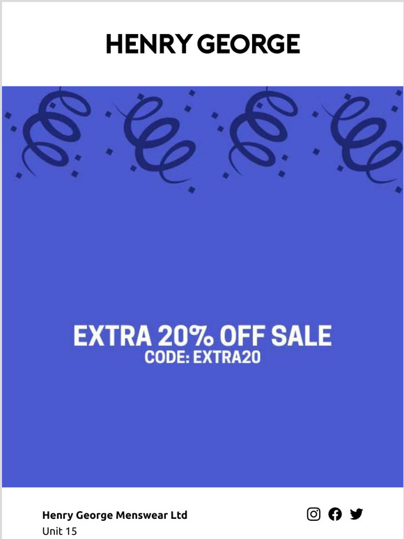 Extra 20% off Sale Items!