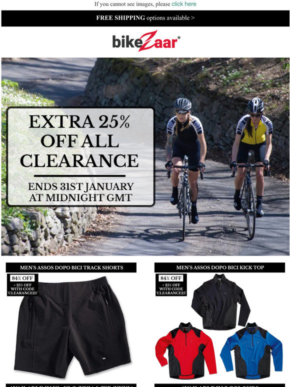 Extra 25% Off Clearance Cycling Gear | Limited Time Only!!