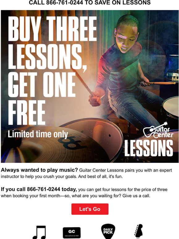 guitar center music lessons price