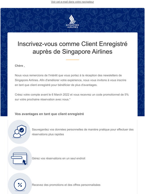 singapore airlines FR Profitez de 5 de rduction sur votre prochaine