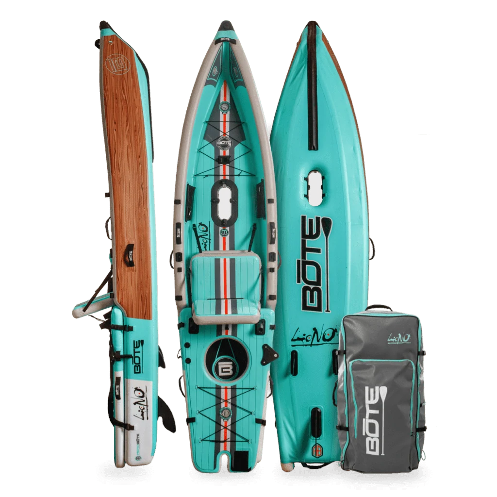 Image of LONO Aero 12′6″ Classic Teak Inflatable Kayak