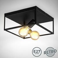 Deckenleuchte Vintage schwarz Metall Deckenlampe Industrie