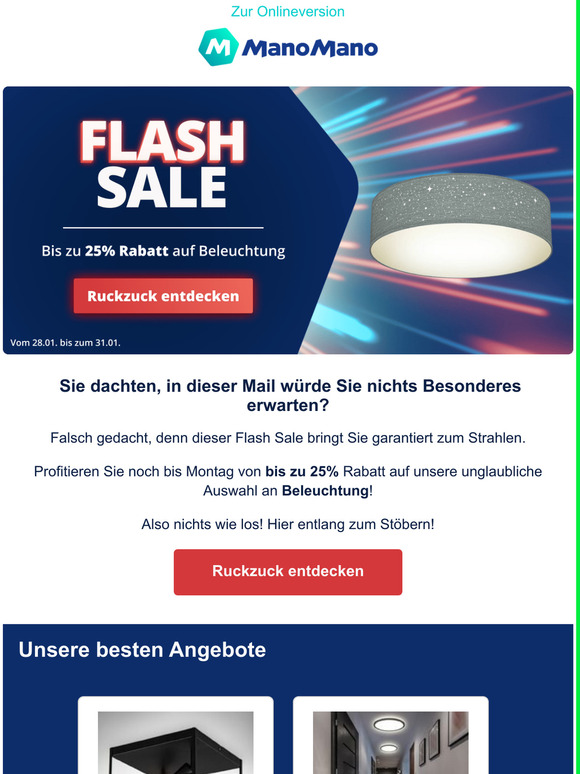 Flash Sale: Beleuchtung bis zu 25% reduziert