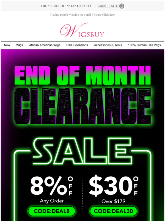 End of Month Clearance Sale