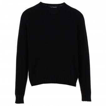 Black & White Curved Logo Knitted Sweater
