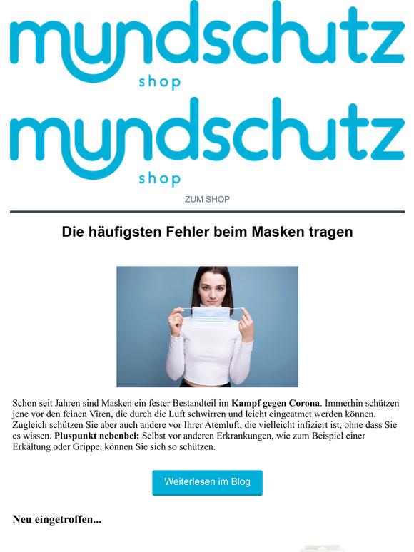 Neu eingetroffen im Mundschutz Shop
