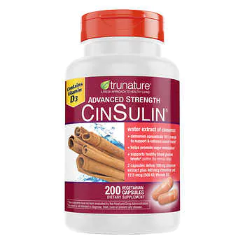 trunature Advanced Strength CinSulin 500 mg, 200 Vegetarian Capsules
