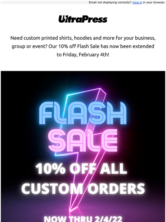 Flash Sale Extended - Discounted Custom Tees through Friday