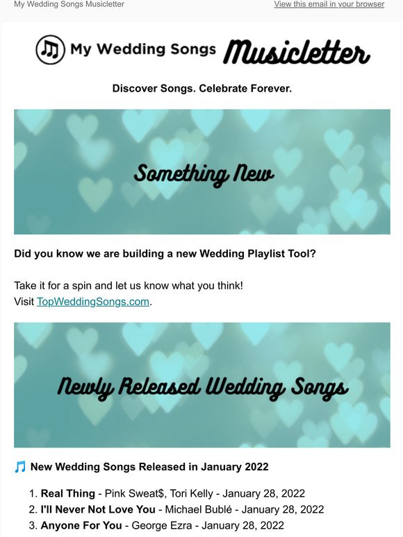 Wedding MUSICLetter  January 2022