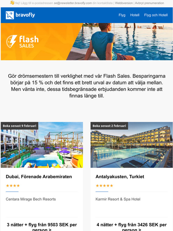 Res bort frn endast 593 SEK med vr Flash Sales