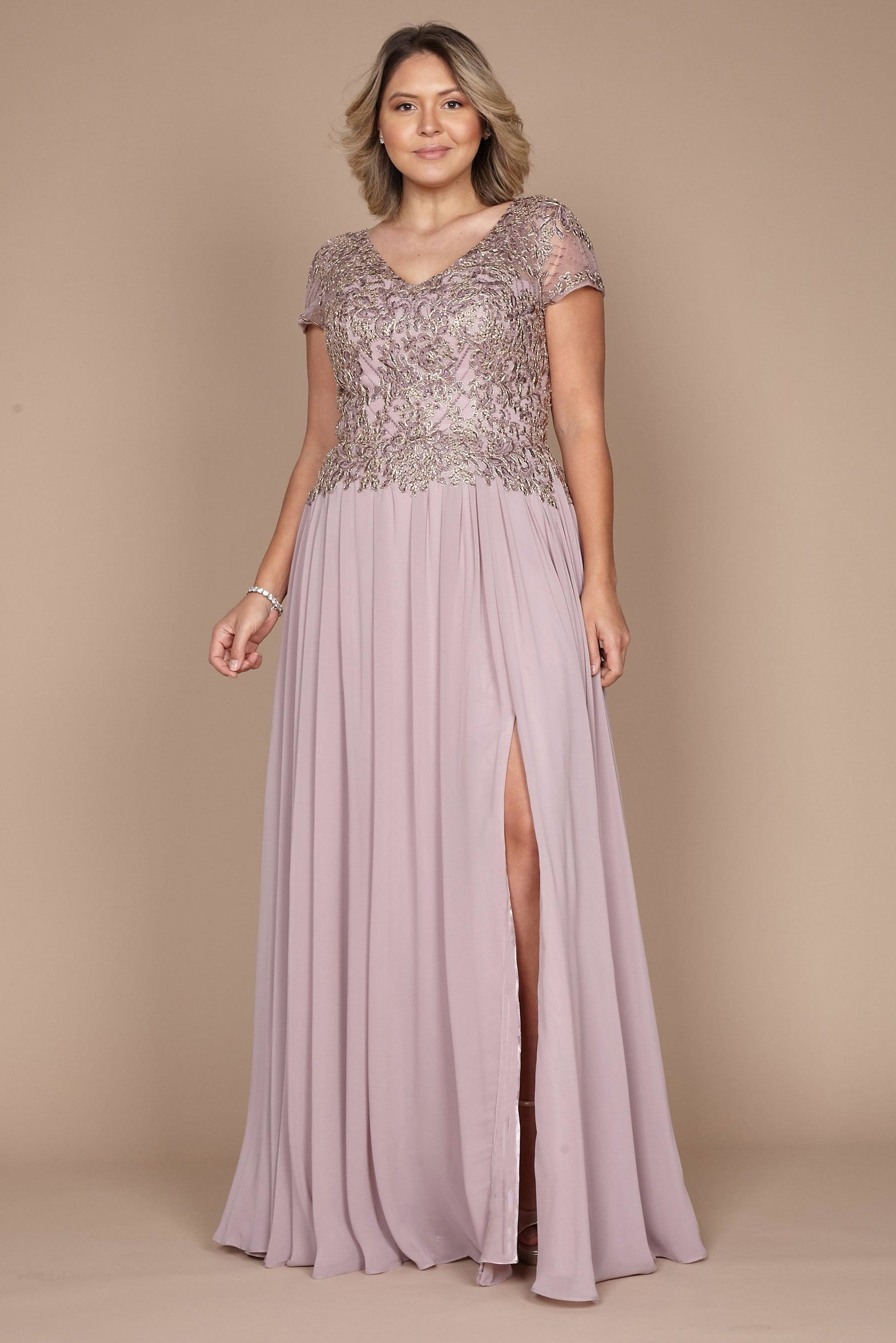 Image of Dylan & Davids Short Sleeve Formal Mother of The Bride Dress