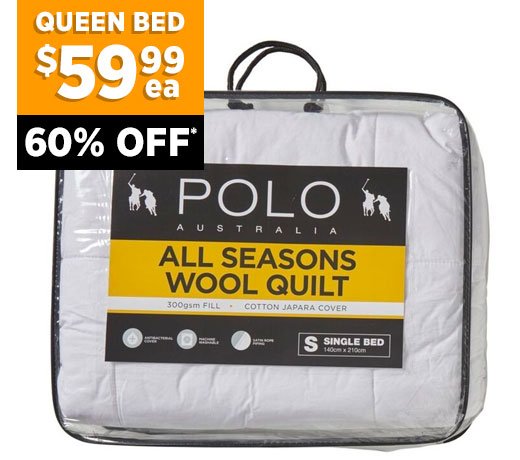 POLO 300GSM WASHABLE WOOL QUILT