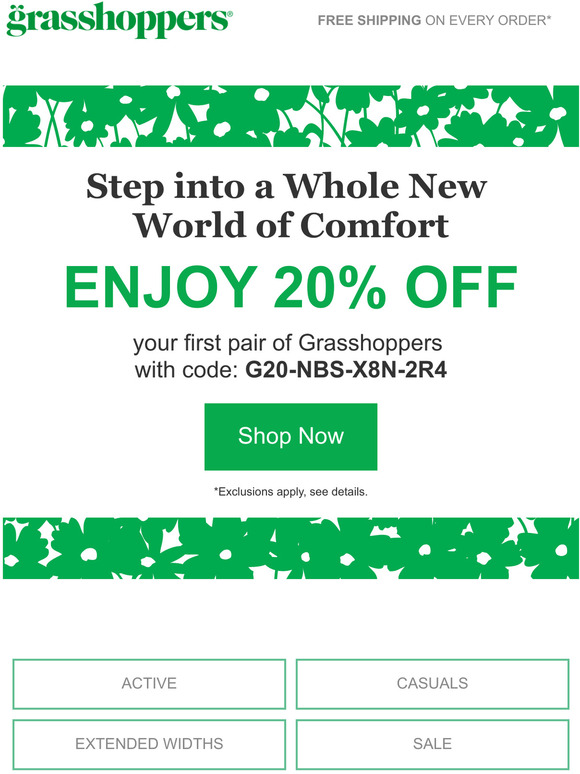Step into ultimate comfort with 20% off